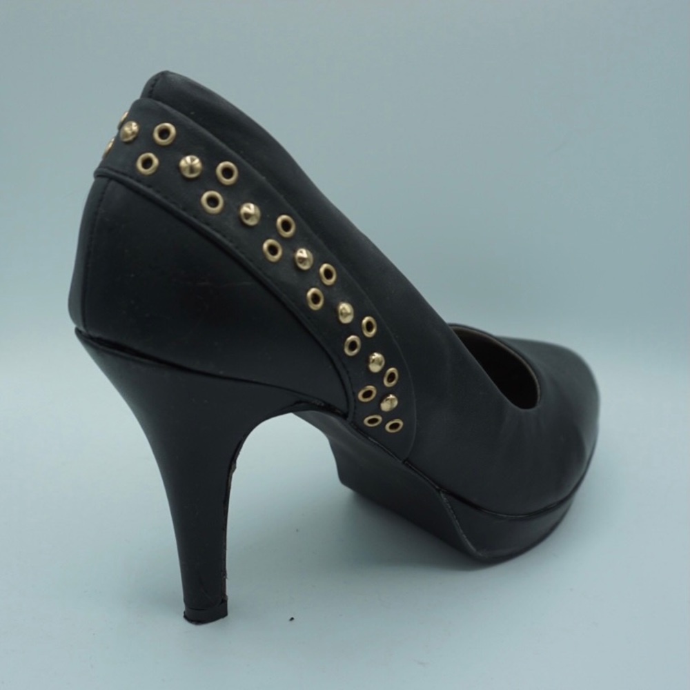 Black Heels with Gold Rivets